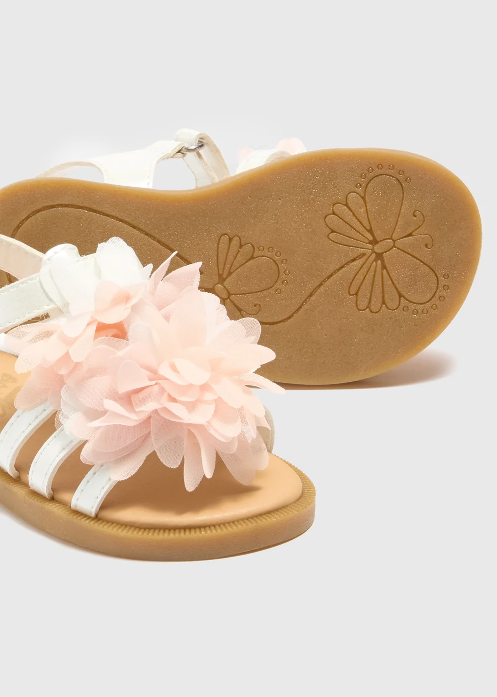 Girls Pink Flower Sandals (Younger 4-12) - 6 Infant Image 2