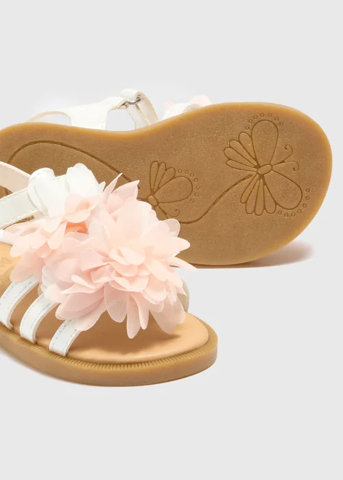 Girls Pink Flower Sandals (Younger 4-12) - 6 Infant Image 2