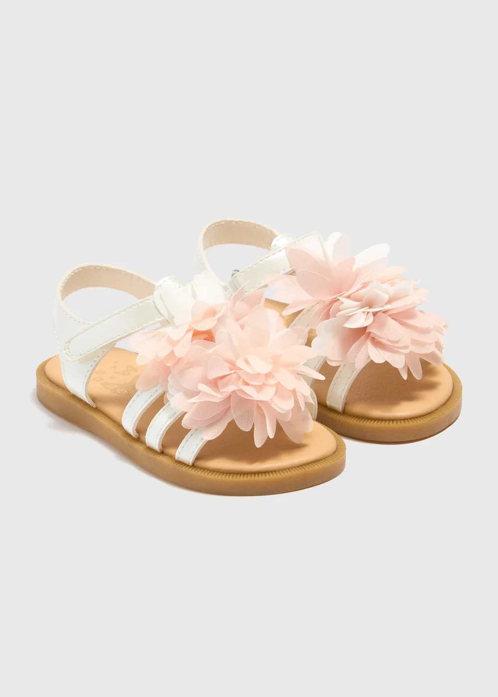 Girls Pink Flower Sandals (Younger 4-12) - 6 Infant Image 1