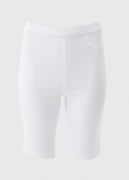 White Rosie Knee Length Shorts - 8 Image 3