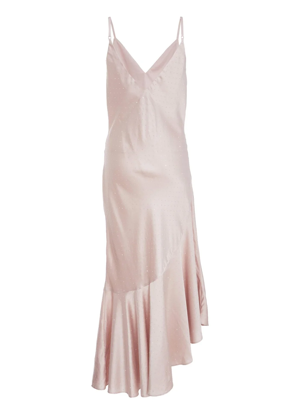 Quiz Rose Gold Satin Asymmetric Midaxi Dress - 8 | Matalan Quiz Rose Gold Satin Asymmetric Midaxi Dress - 8 | Matalan