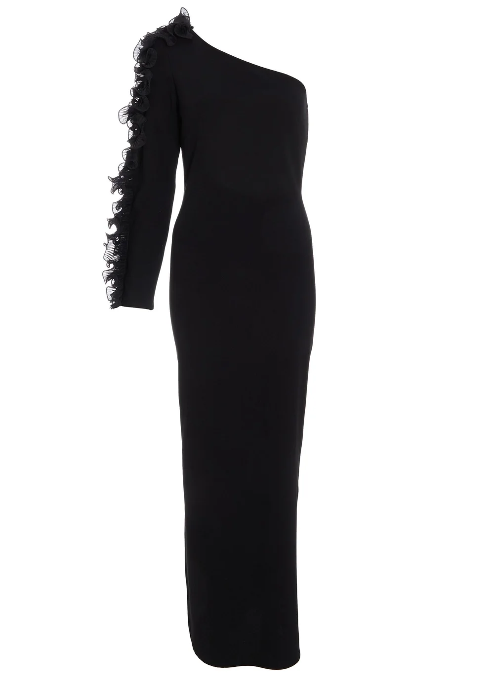 Quiz Black Frill One Shoulder Maxi Dress - 6 Image 4