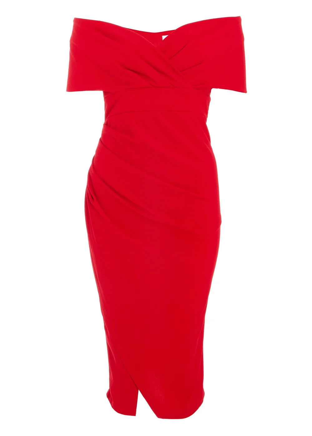 quiz red dress bardot Quiz Red Bardot Skater Midi Dress