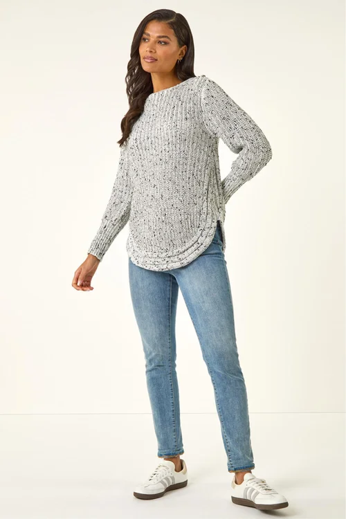 Roman Ivory Curved Hem Stitch Detail Jumper - 22 Image 2
