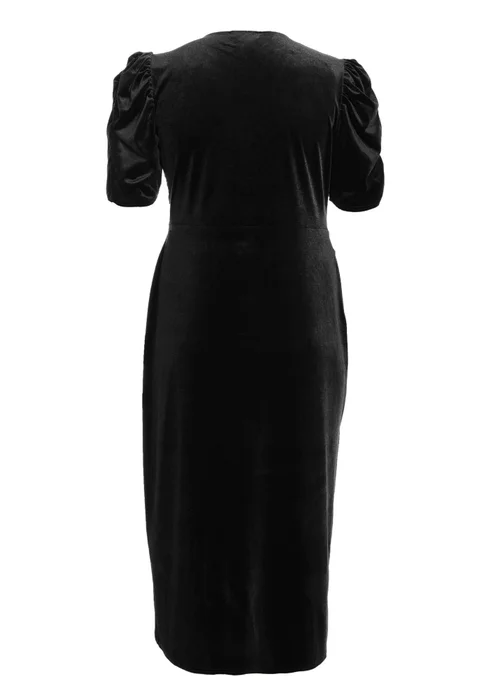 Quiz Black Curve Velvet Wrap Midi Dress - 16 Image 5