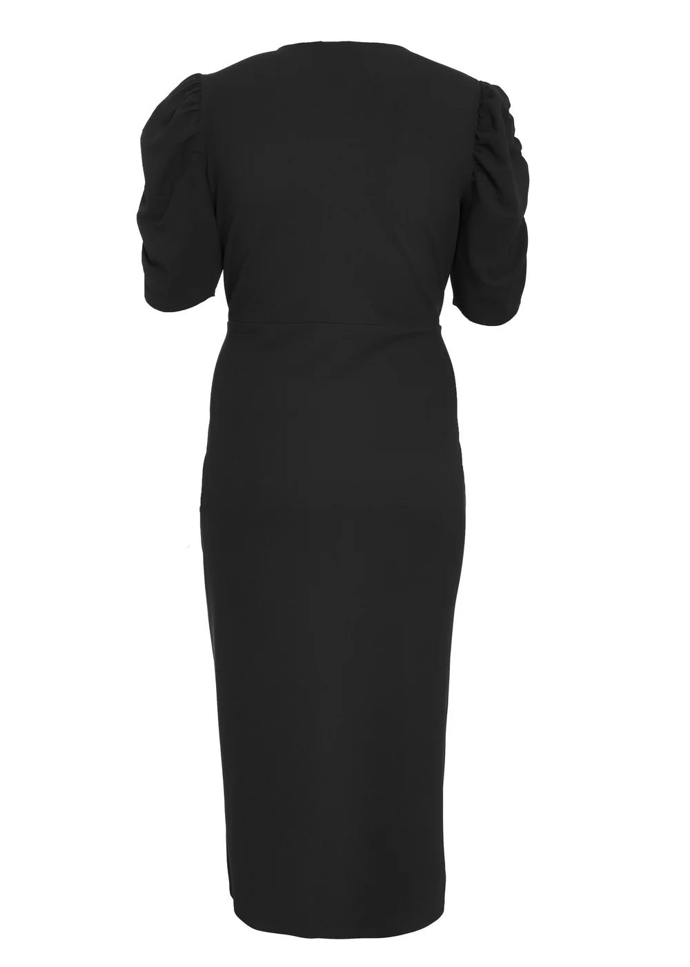 Quiz Black Curve Wrap Midi Dress - 16 Image 5