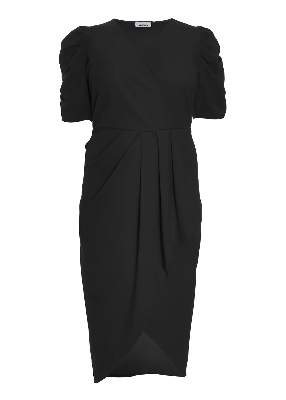 Quiz Black Curve Wrap Midi Dress - 16 Image 4