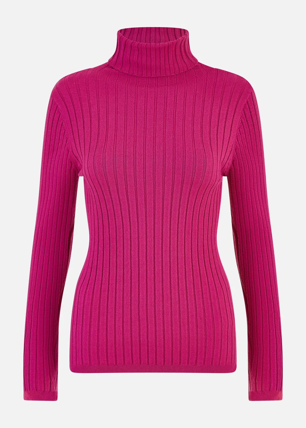 Mela Pink Ribbed Knit Roll Neck Jumper - S Image 3