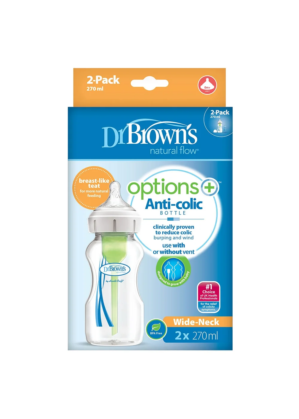 Dr Brown White Bottle FC 2 pcs (270 ML) - One Size Image 2