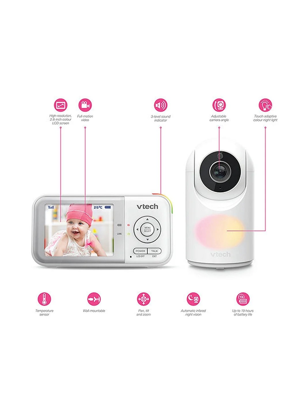 VTech VM3263 Video Monitor (2.8in) - One Size Image 2
