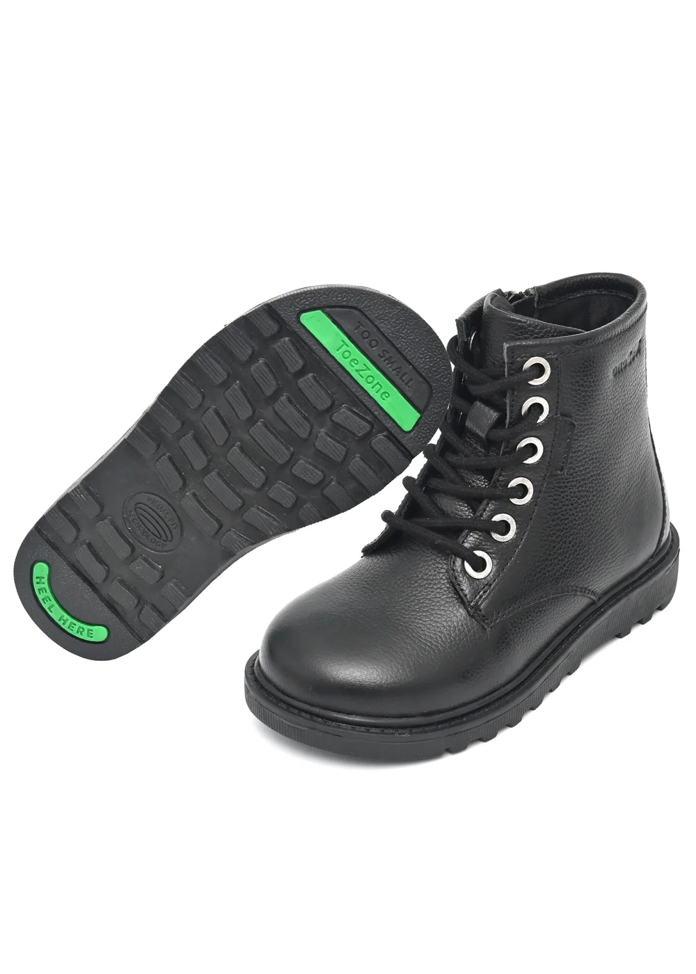 ToeZone Boys Black Storm Leather Ankle Boot (Younger 8 - Older 3) - 11 Infants Image 1