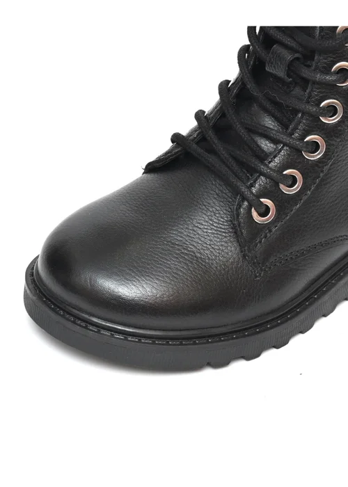 ToeZone Boys Black Storm Leather Ankle Boot (Younger 8 - Older 3) - 11 Infants Image 4