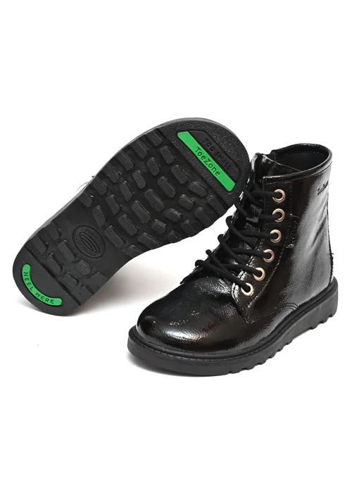 ToeZone Girls Black Abby Patent Leather Ankle Boot (Younger 8 - Older 3) - 8 infants Image 1