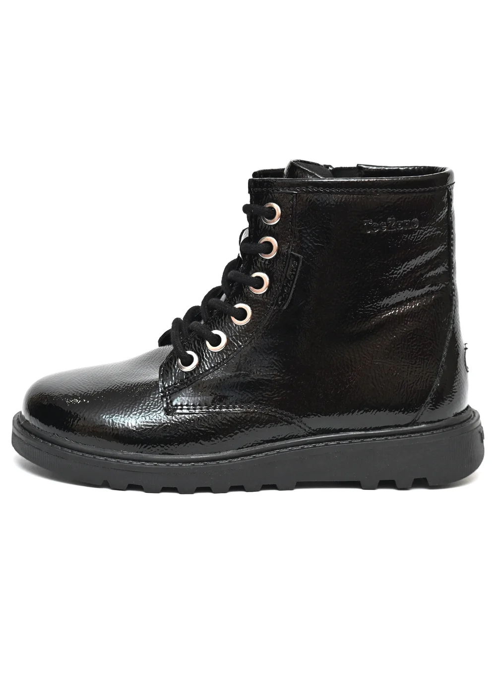 ToeZone Girls Black Abby Patent Leather Ankle Boot (Younger 8 - Older 3) - 8 infants Image 2