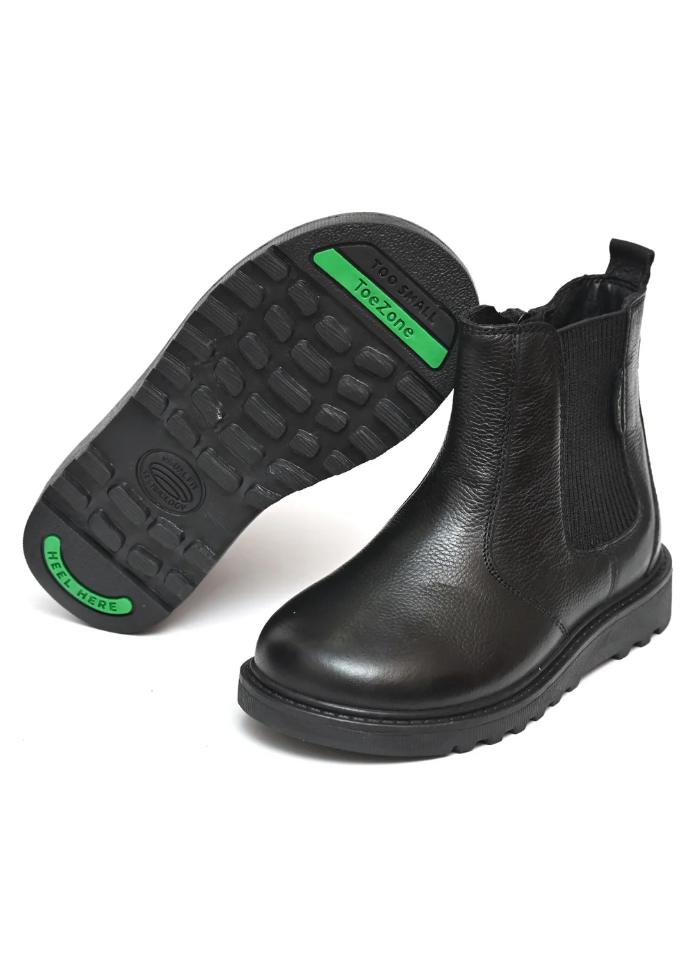 ToeZone Girls Black Lily Leather Ankle Boot (Younger 8 - Older 3) - 13 Infants Image 1