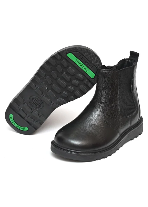 ToeZone Girls Black Lily Leather Ankle Boot (Younger 8 - Older 3) - 13 Infants Image 1