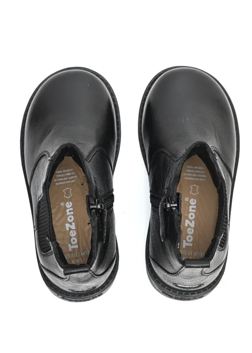 ToeZone Girls Black Lily Leather Ankle Boot (Younger 8 - Older 3) - 13 Infants Image 4