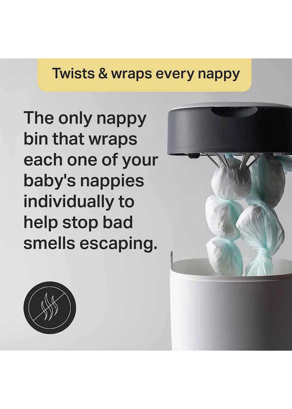 Tommee Tippee Twist & Click Nappy Bin White - One Size Image 5