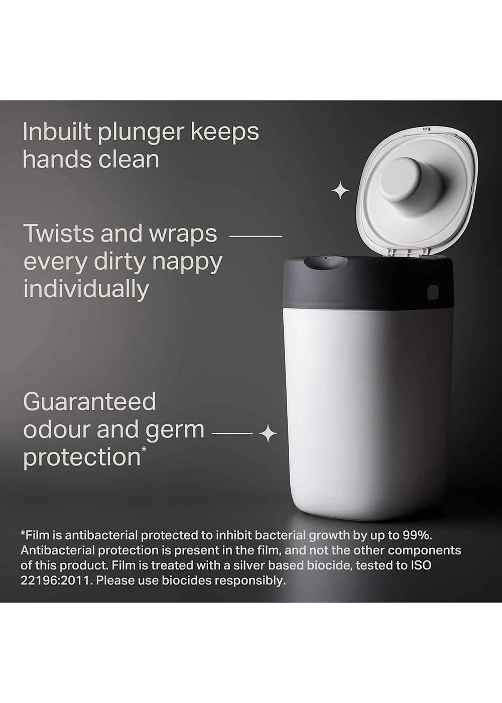 Tommee Tippee Twist & Click Nappy Bin White - One Size Image 3