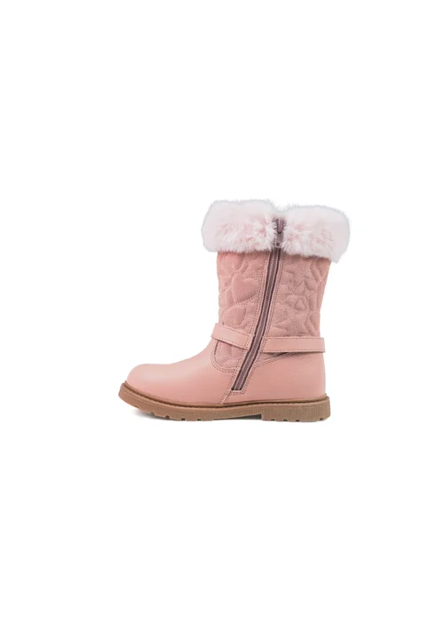 ToeZone Girls Pink Jo Fur Boot (Younger 8 - Younger 13) - 8 infants Image 3
