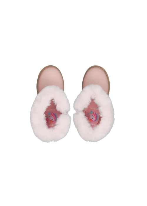 ToeZone Girls Pink Jo Fur Boot (Younger 8 - Younger 13) - 8 infants Image 4