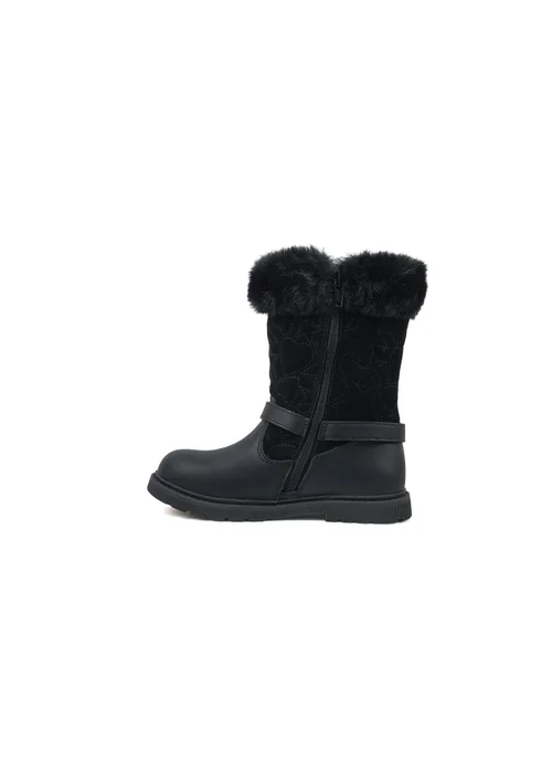 ToeZone Girls Black Lumi Fur Boot (Younger 8 - Younger 13) - 8 infants Image 4