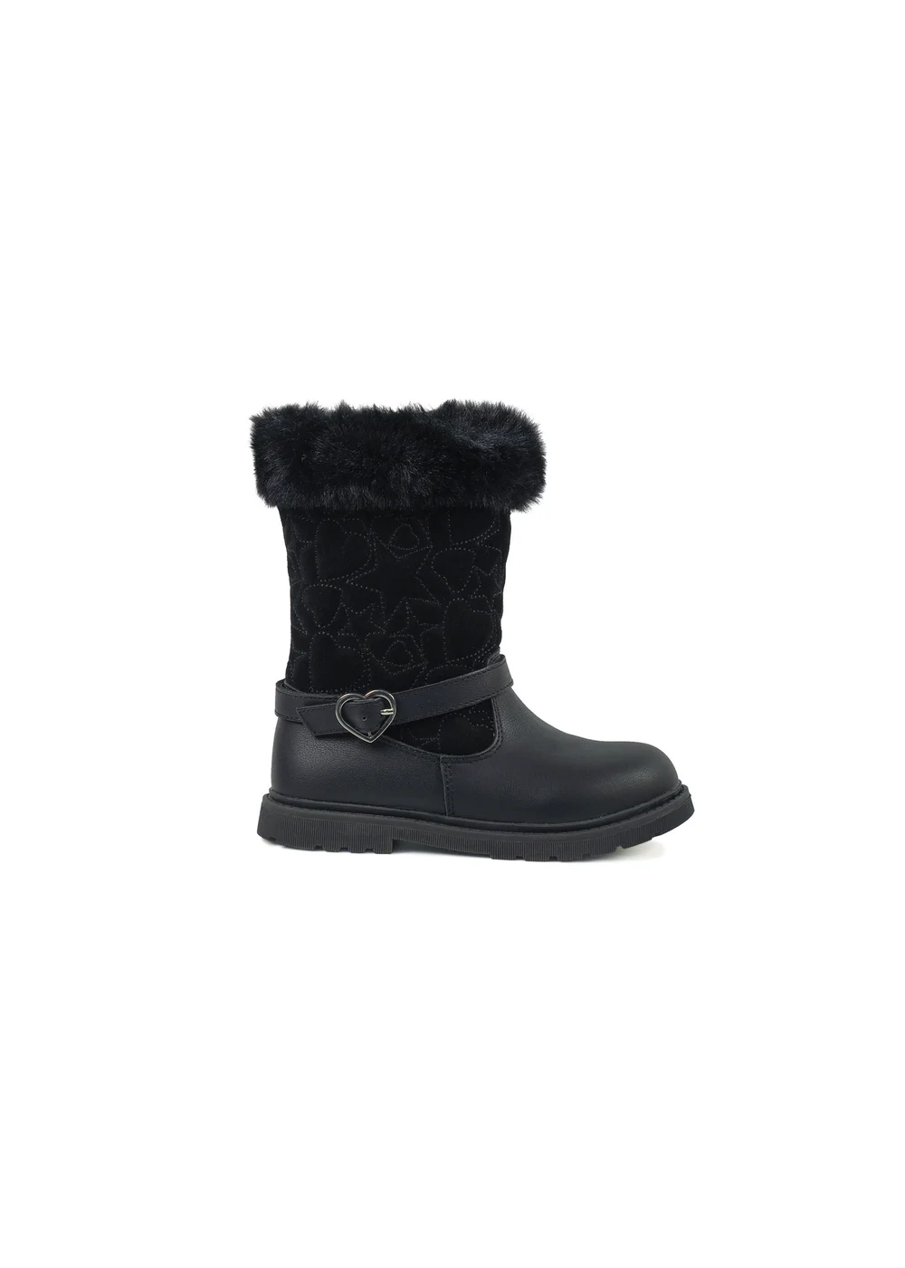 ToeZone Girls Black Lumi Fur Boot (Younger 8 - Younger 13) - 8 infants Image 2