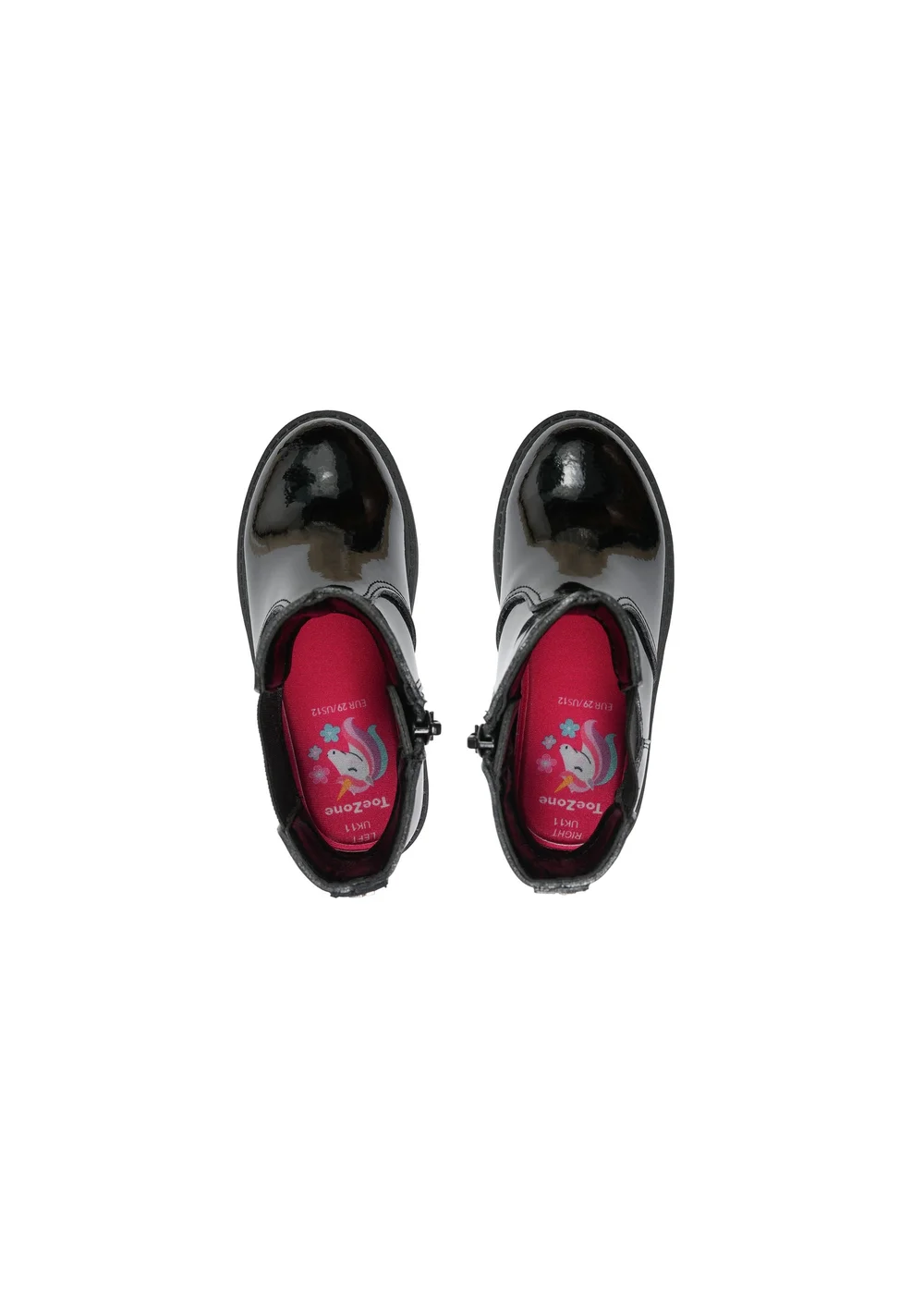 ToeZone Girls Black Cara Zip Ankle Boot (Younger 8 - Older 2) - 12 Infants Image 4