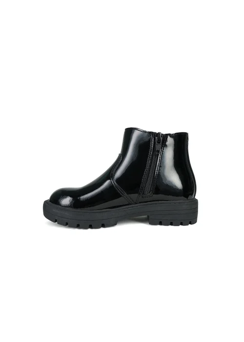 ToeZone Girls Black Cara Zip Ankle Boot (Younger 8 - Older 2) - 12 Infants Image 3