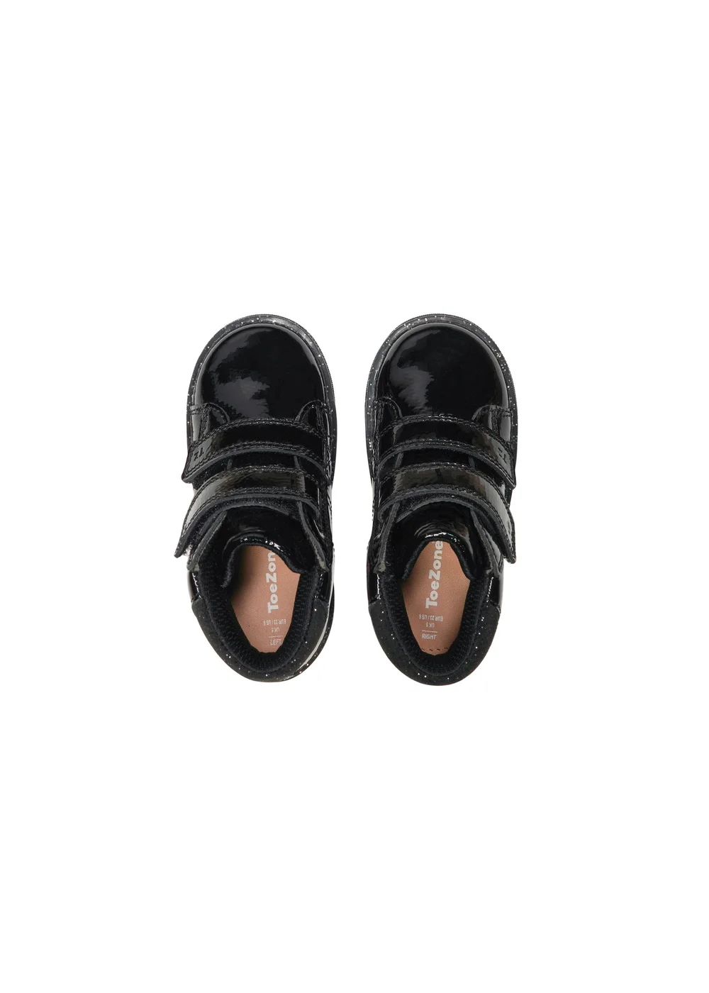 ToeZone Girls Black Riley Crinkle Rip Tape Boot (Younger 4 - Younger 10) - 10 Infants Image 3