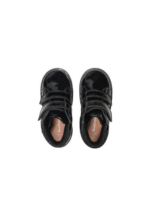 ToeZone Girls Black Riley Crinkle Rip Tape Boot (Younger 4 - Younger 10) - 10 Infants Image 3