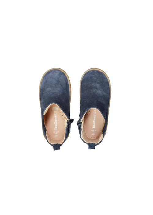 ToeZone Boys Navy Sam Suede Gusset Boot (Younger 4 - Younger 10) - 5.5 Infants Image 4
