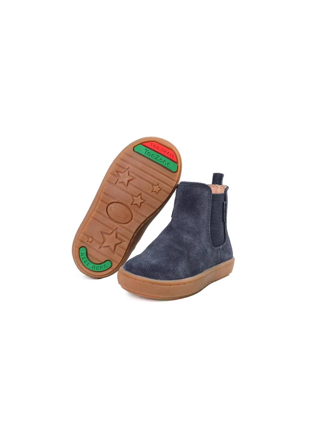 ToeZone Boys Navy Sam Suede Gusset Boot (Younger 4 - Younger 10) - 5.5 Infants Image 1