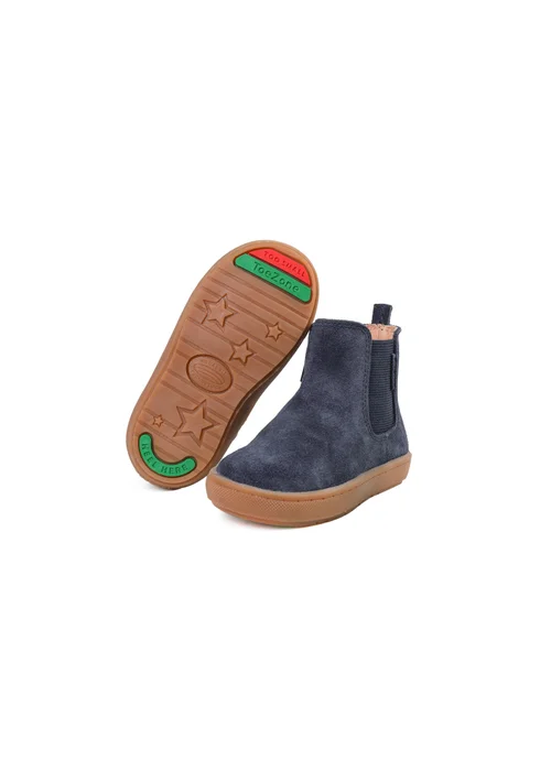 ToeZone Boys Navy Sam Suede Gusset Boot (Younger 4 - Younger 10) - 5.5 Infants Image 1