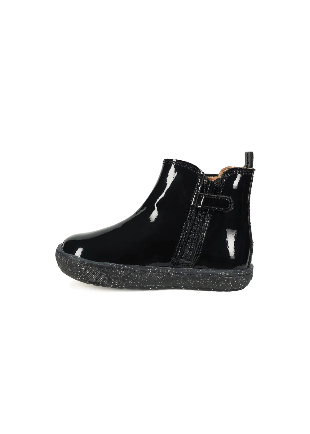 ToeZone Girls Black Harlow Patent Gusset Boot (Younger 4 - Younger 10) - 6 Intants Image 3
