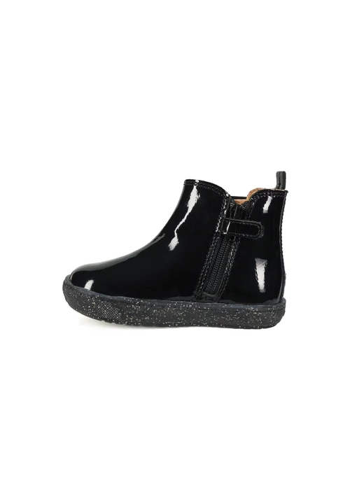 ToeZone Girls Black Harlow Patent Gusset Boot (Younger 4 - Younger 10) - 6 Intants Image 3