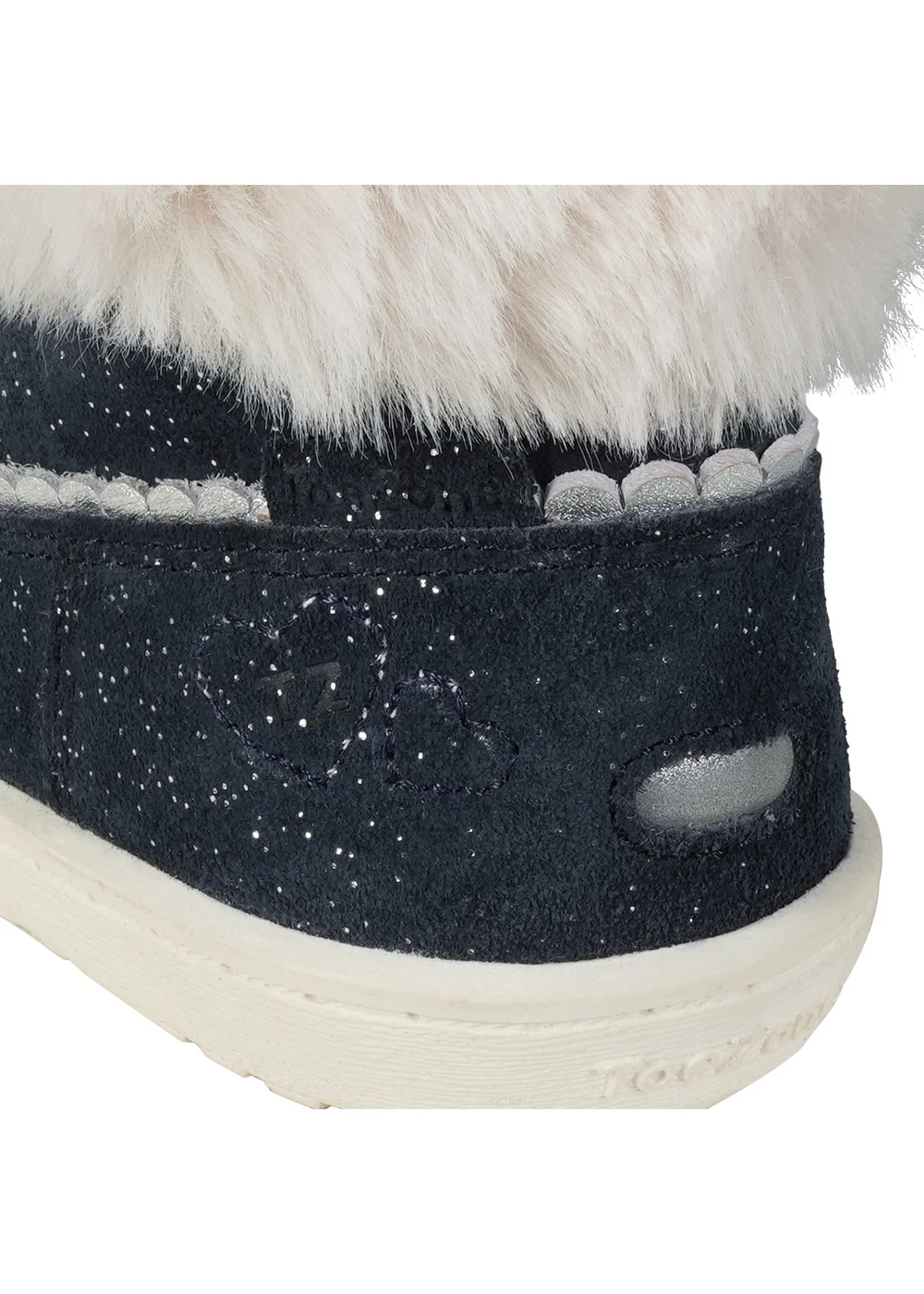 ToeZone Girls Navy Freya Shimmer Fur Boot (Younger 4 - Younger 10) - 4.5 Infants Image 5