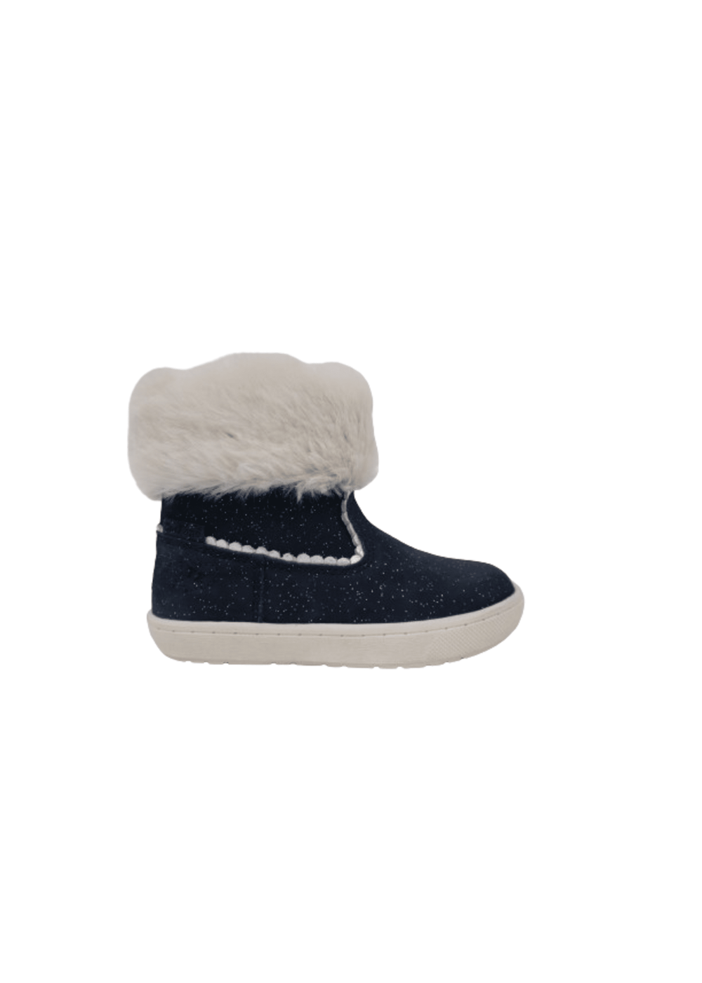 ToeZone Girls Navy Freya Shimmer Fur Boot (Younger 4 - Younger 10) - 4.5 Infants Image 2