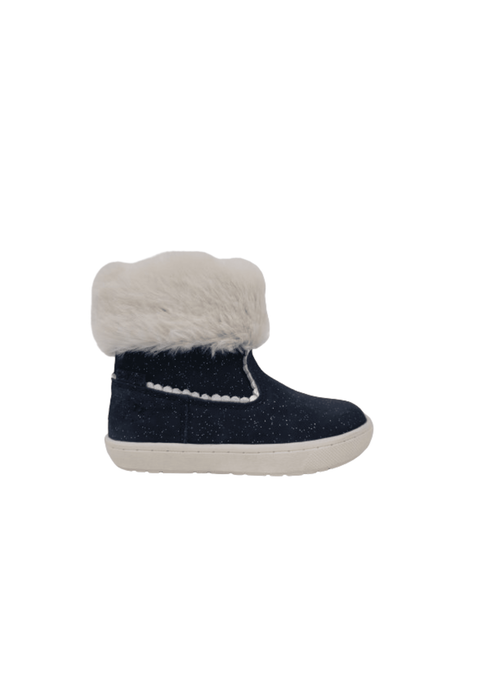 ToeZone Girls Navy Freya Shimmer Fur Boot (Younger 4 - Younger 10) - 4.5 Infants Image 2