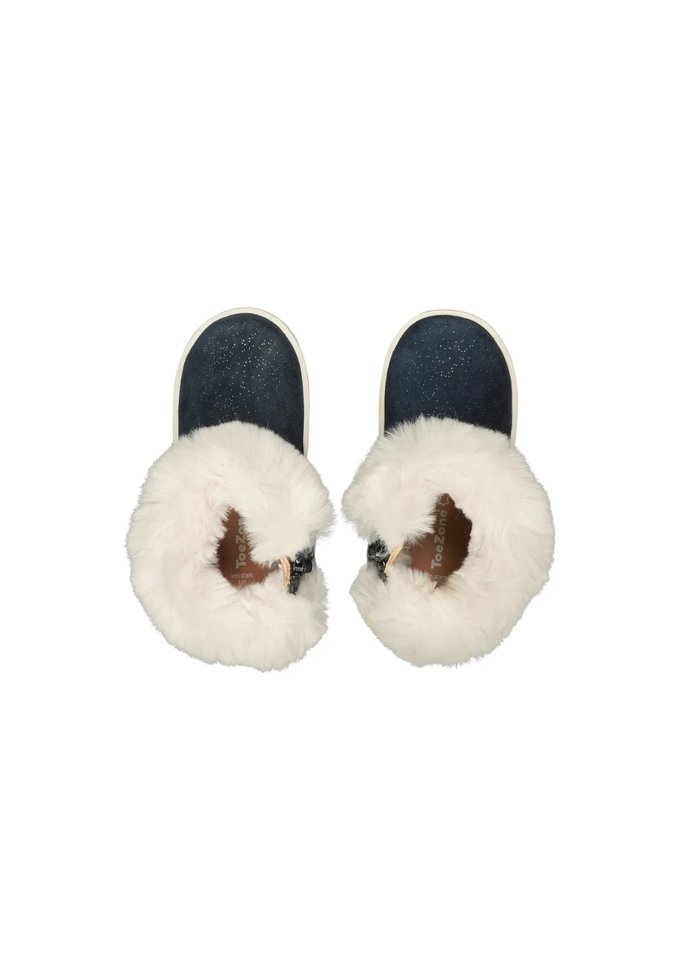 ToeZone Girls Navy Freya Shimmer Fur Boot (Younger 4 - Younger 10) - 4.5 Infants Image 3