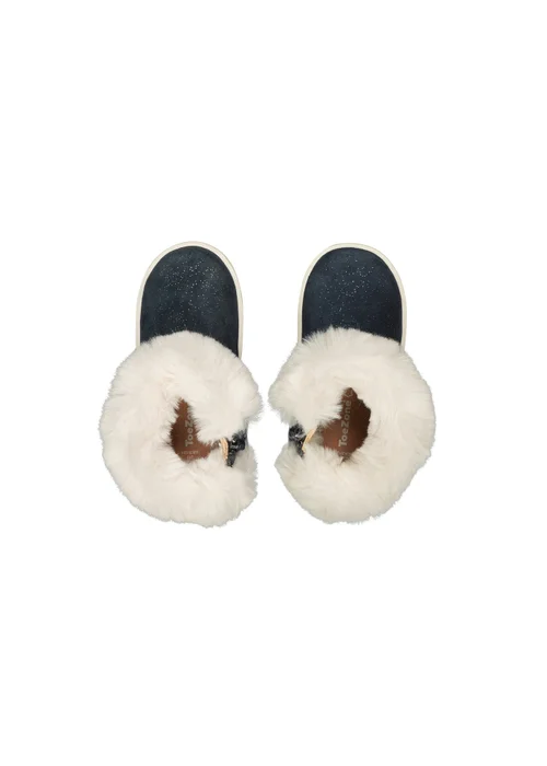 ToeZone Girls Navy Freya Shimmer Fur Boot (Younger 4 - Younger 10) - 4.5 Infants Image 3
