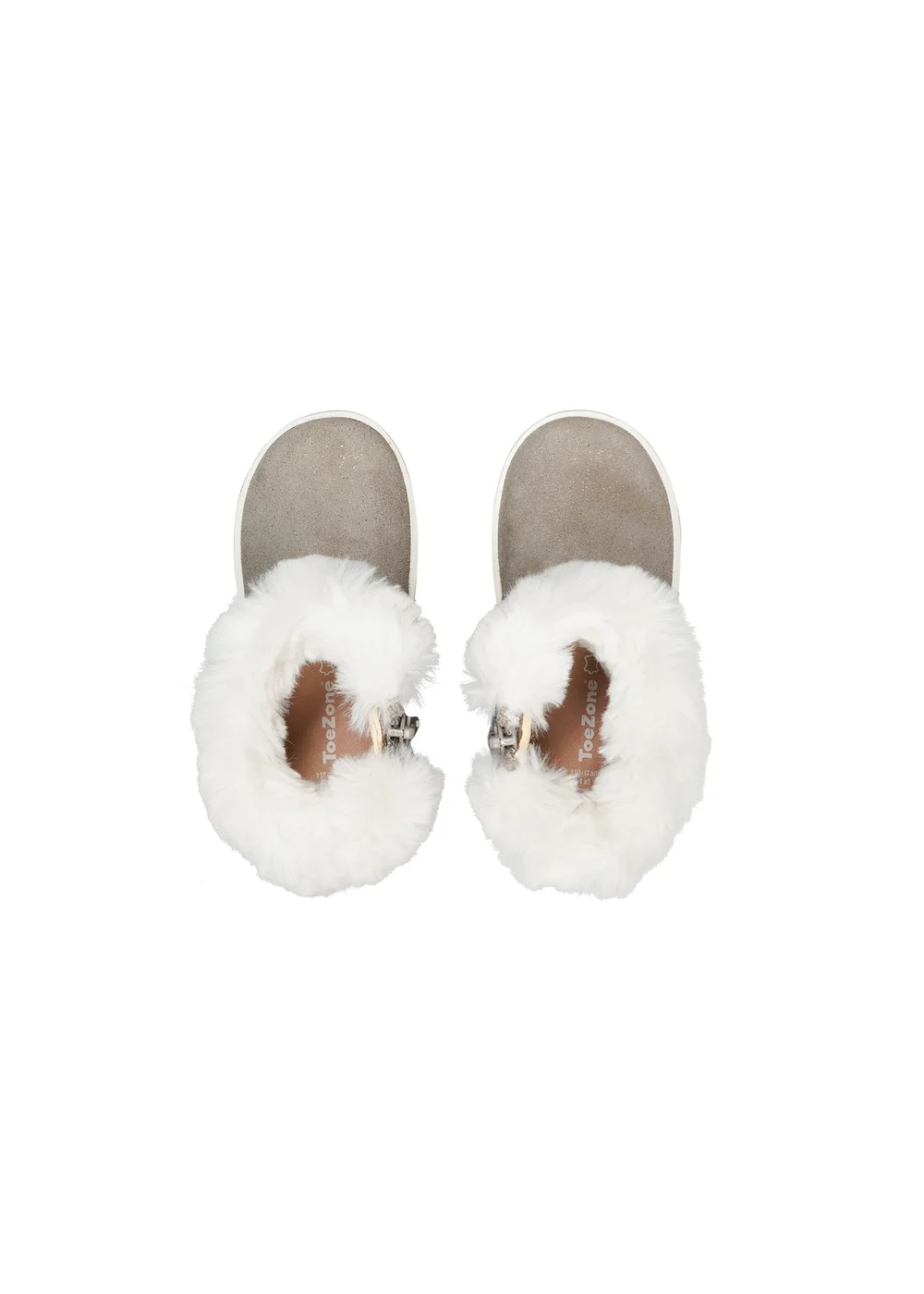 ToeZone Girls Brown Faith Suede Fur Boot (Younger 4 - Younger 10) - 8.5 Infants Image 4