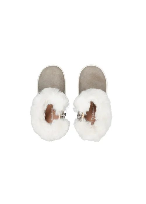 ToeZone Girls Brown Faith Suede Fur Boot (Younger 4 - Younger 10) - 8.5 Infants Image 4