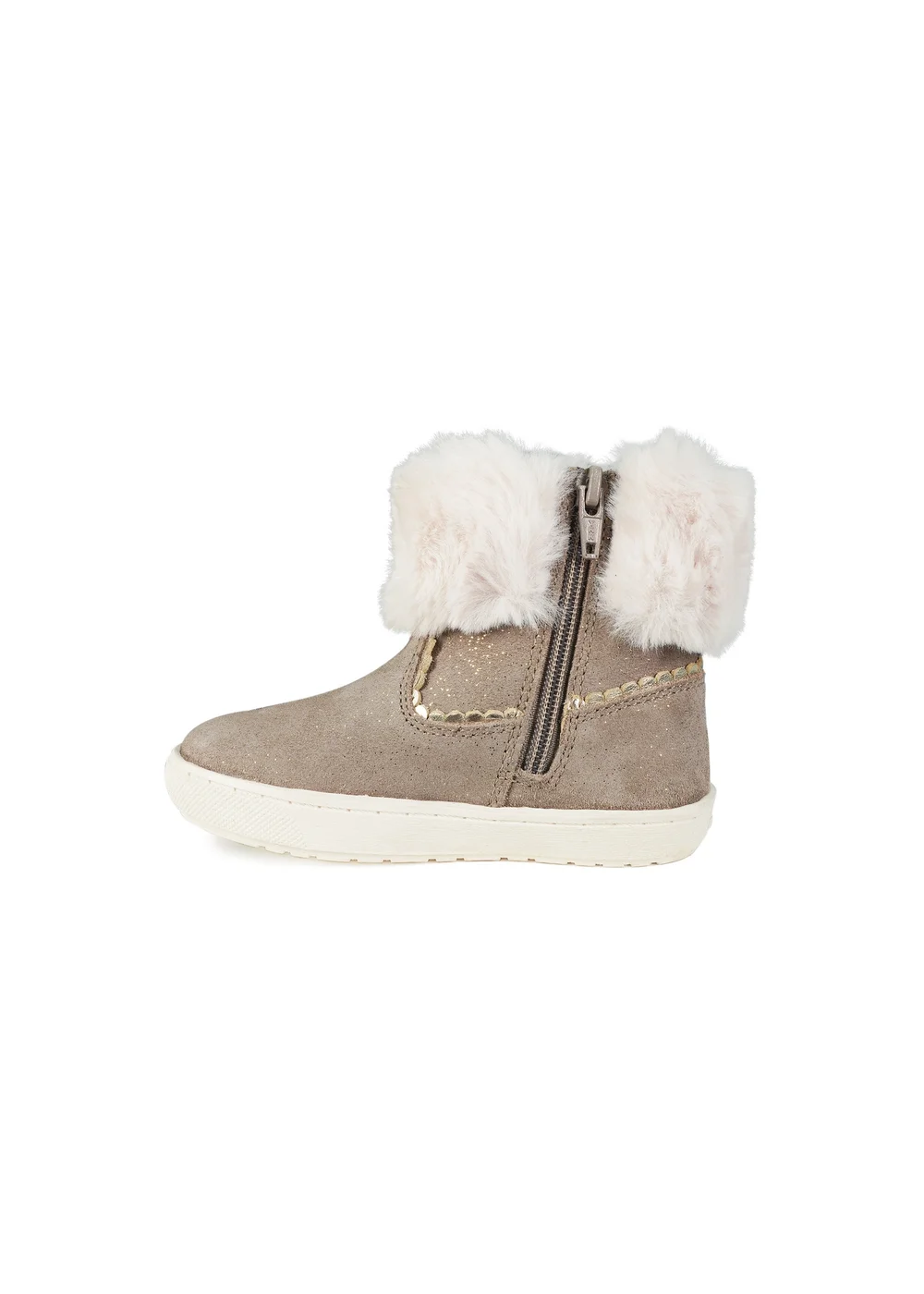ToeZone Girls Brown Faith Suede Fur Boot (Younger 4 - Younger 10) - 8.5 Infants Image 3