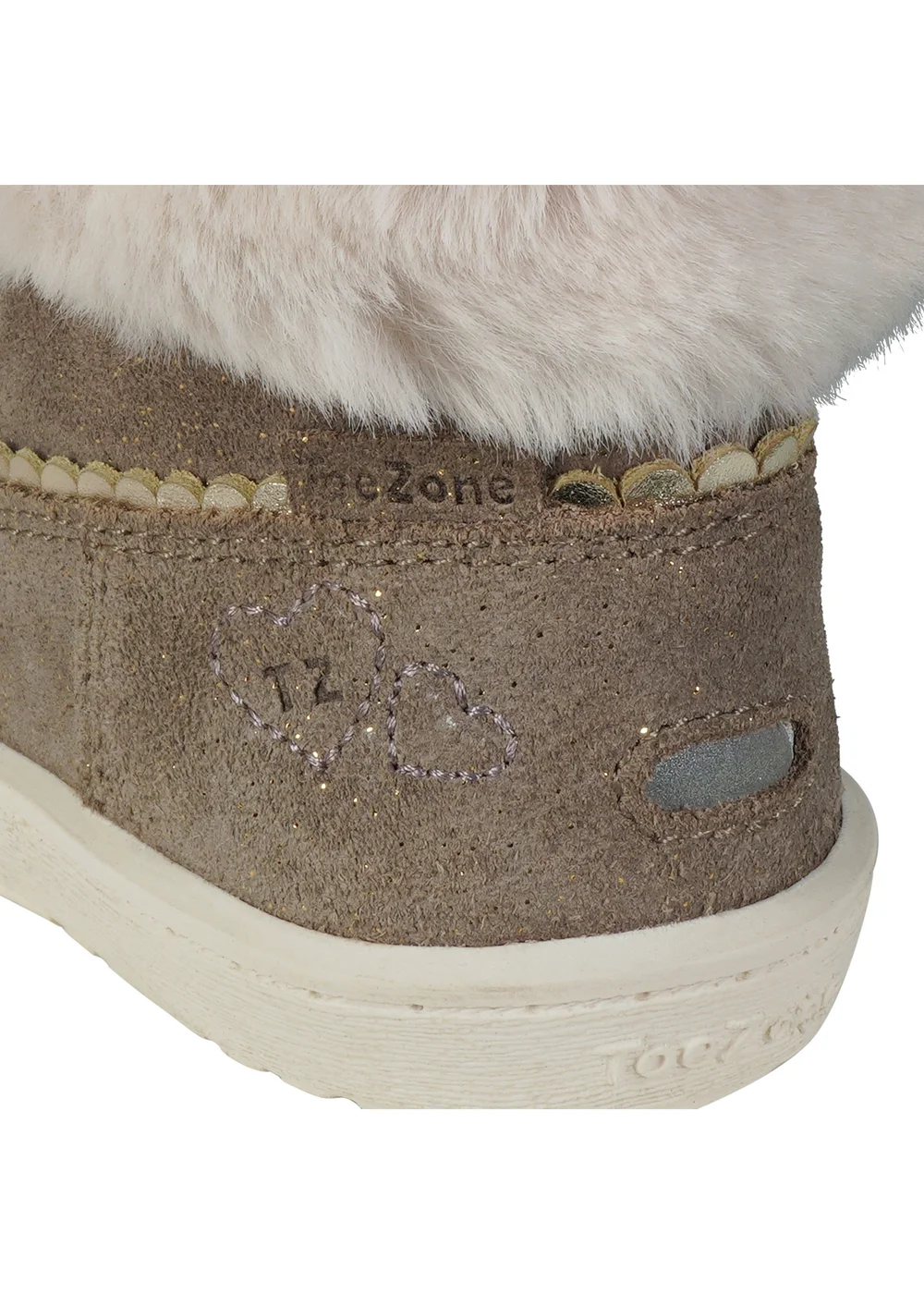 ToeZone Girls Brown Faith Suede Fur Boot (Younger 4 - Younger 10) - 8.5 Infants Image 5