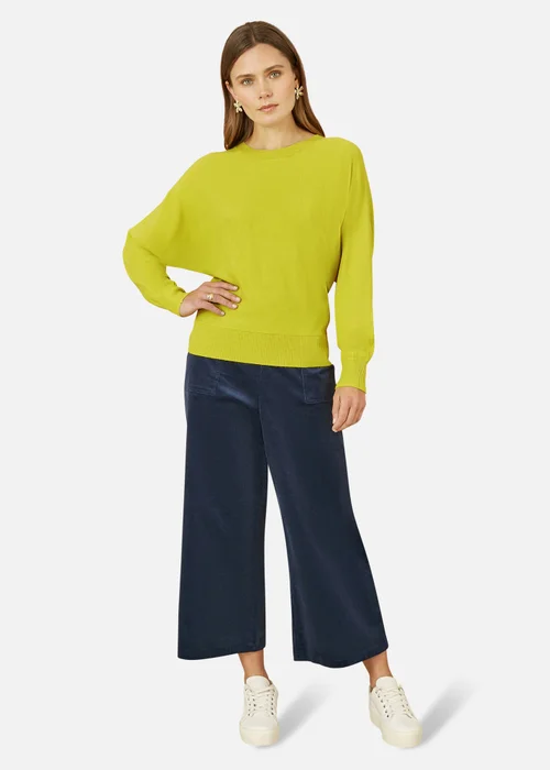 Yumi Lime Knitted Batwing Jumper - S Image 1