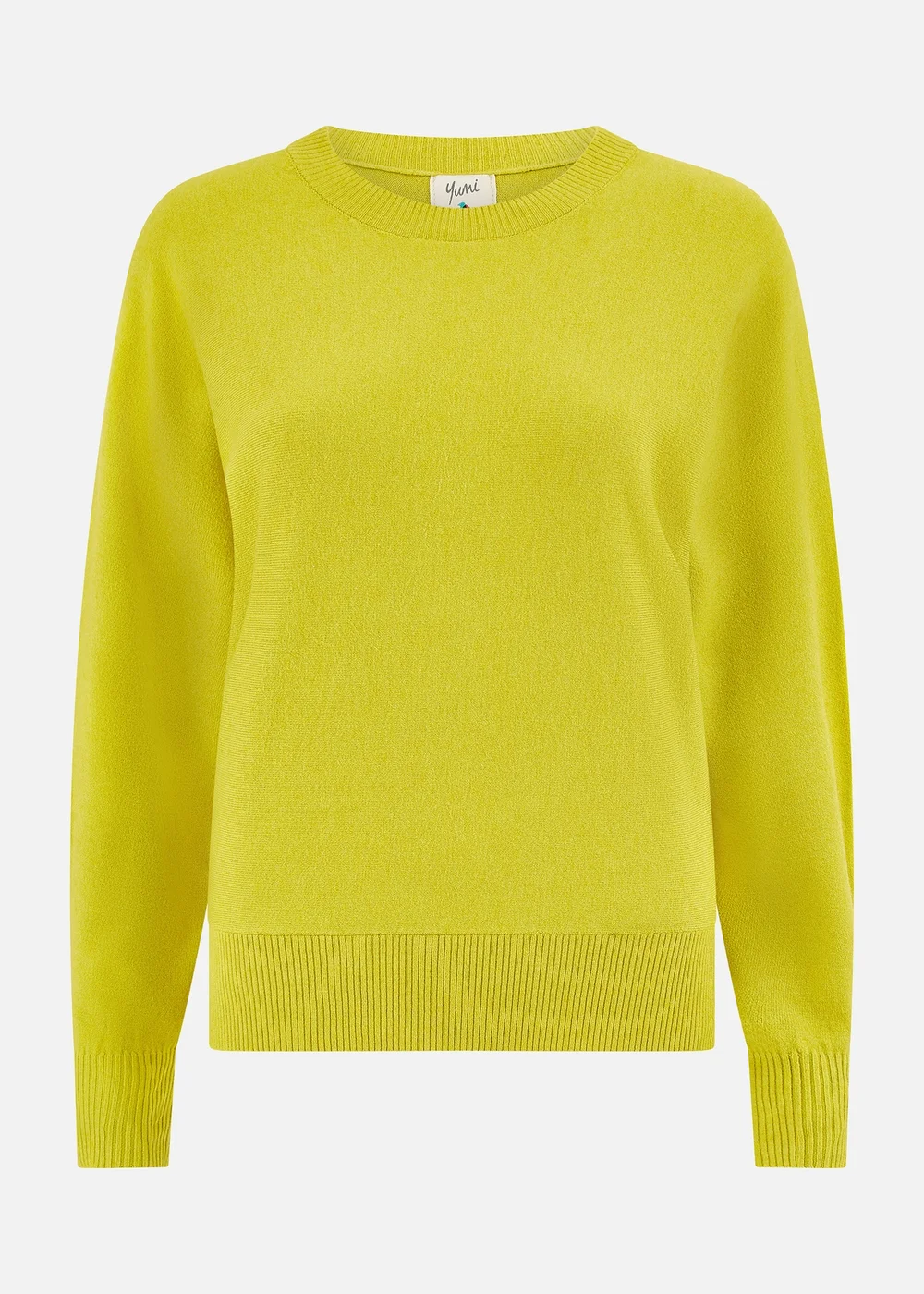 Yumi Lime Knitted Batwing Jumper - S Image 3