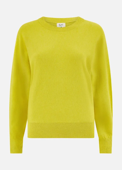 Yumi Lime Knitted Batwing Jumper - S Image 3