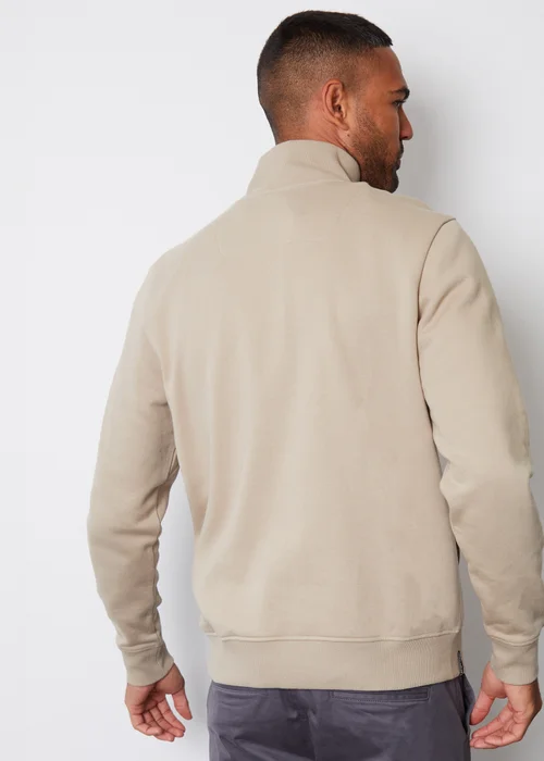 Threadbare Oatmeal 1/4 Zip Neck Sweatshirt - S Image 2