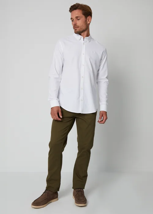 Threadbare White Oxford Cotton Long Sleeve Shirt - 2XL Image 4